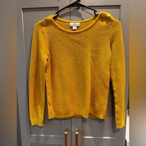 Yellow Waffle Top Ann Taylor Loft XS petite